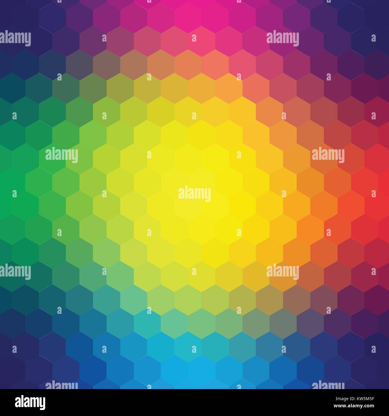 hexagon colorful rainbow background texture Stock Vector