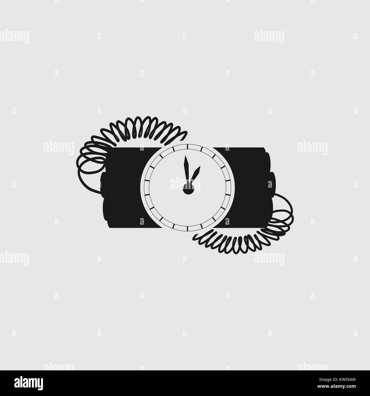 Bomb with clock timer vector Stock Photo