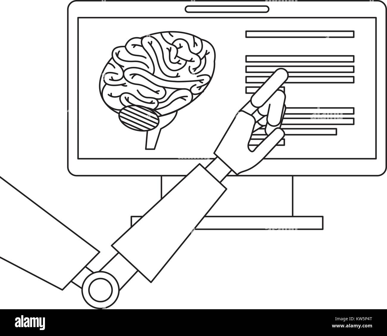 Robot computer screen Black and White Stock Photos & Images - Alamy