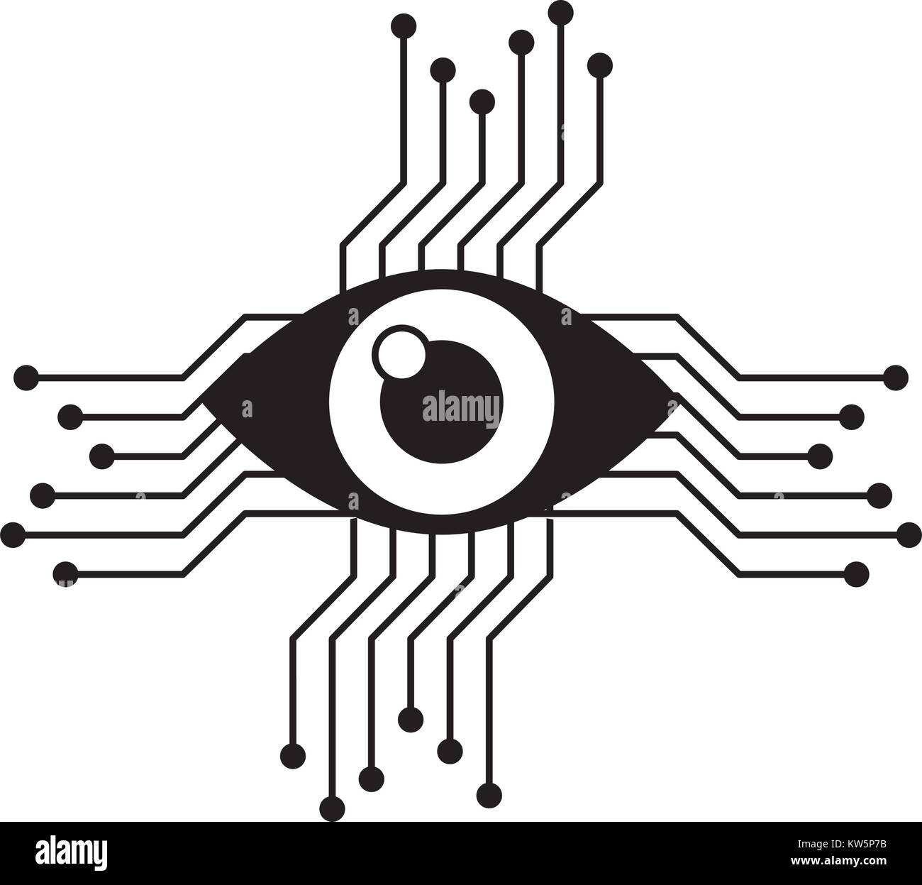 eye with circuit icon vector illustration design Stock Vector Image ...