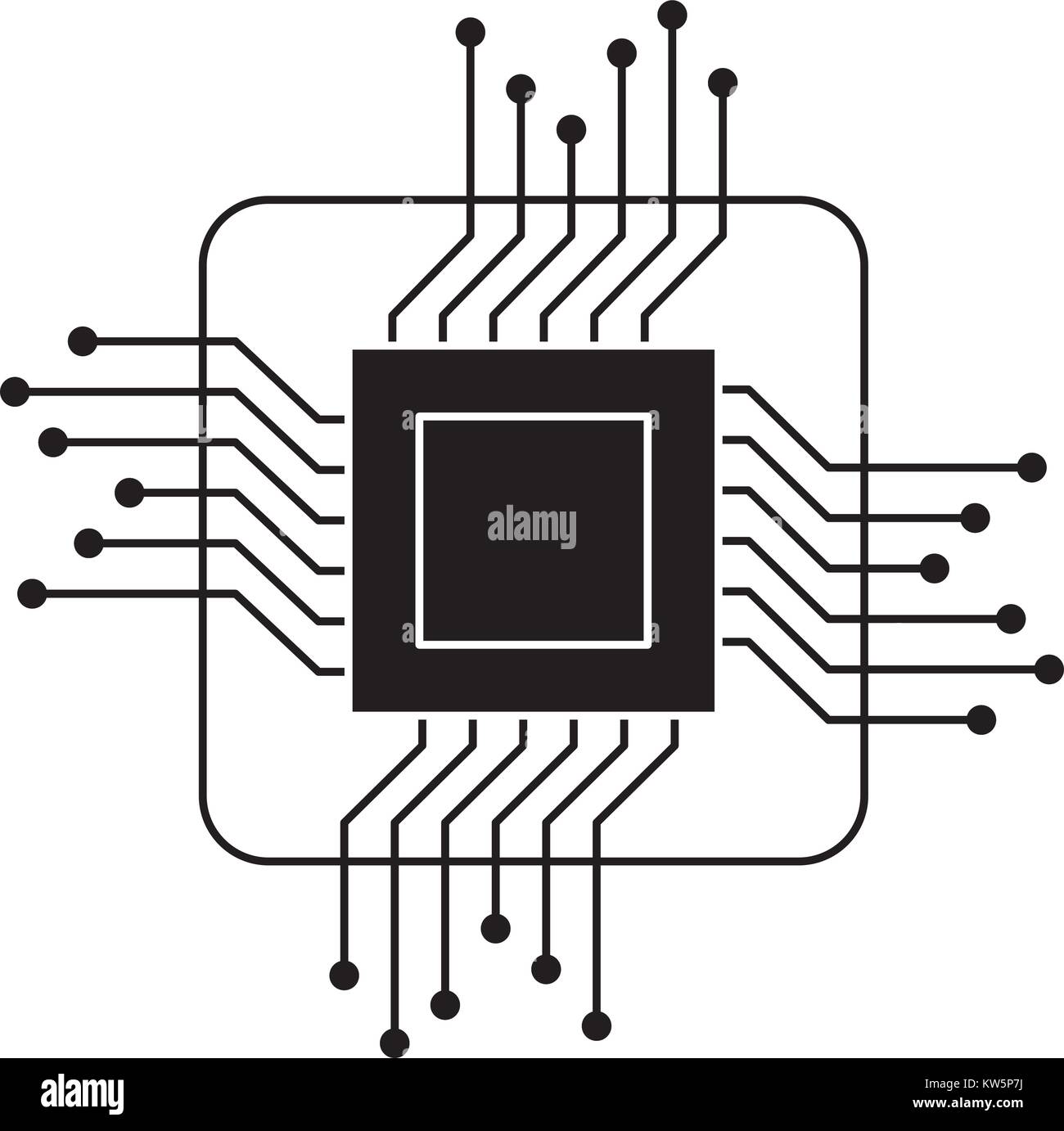 processor circuit isolated icon vector illustration design Stock Vector ...
