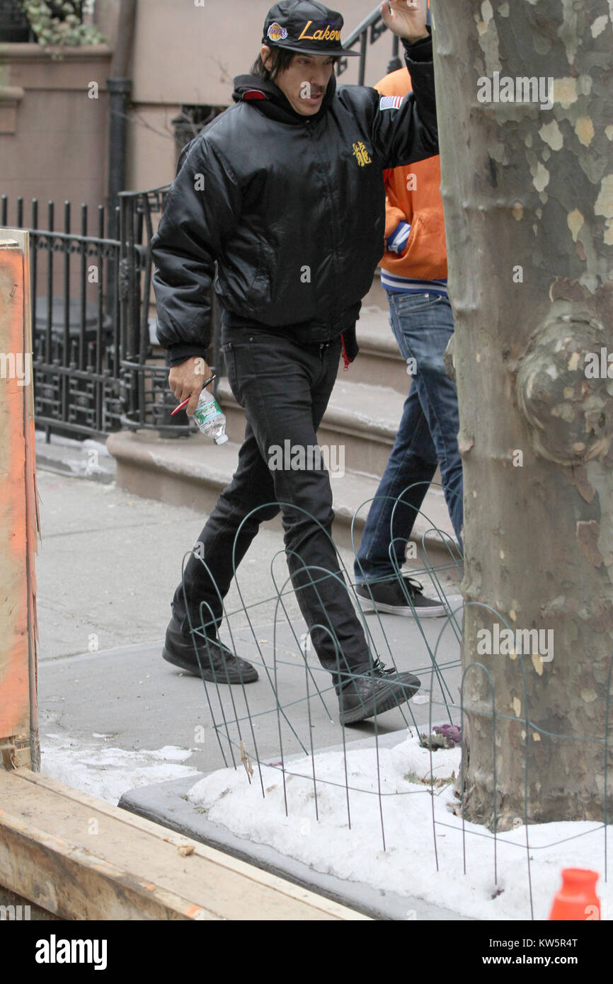NEW YORK, NY - JANUARY 31: Anthony Kiedis sighted on the streets of NY on January 31, 2014 in