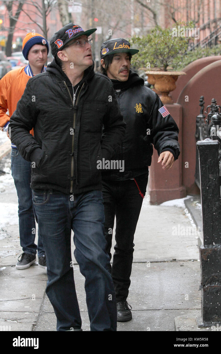 NEW YORK, NY - JANUARY 31: Anthony Kiedis sighted on the streets of NY on January 31, 2014 in