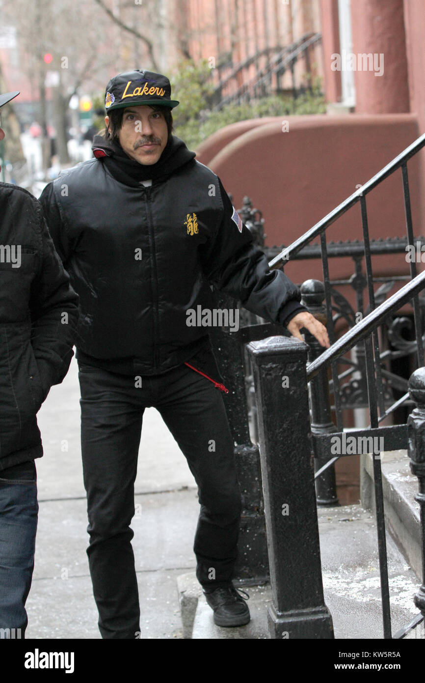 NEW YORK, NY - JANUARY 31: Anthony Kiedis sighted on the streets of NY on January 31, 2014 in