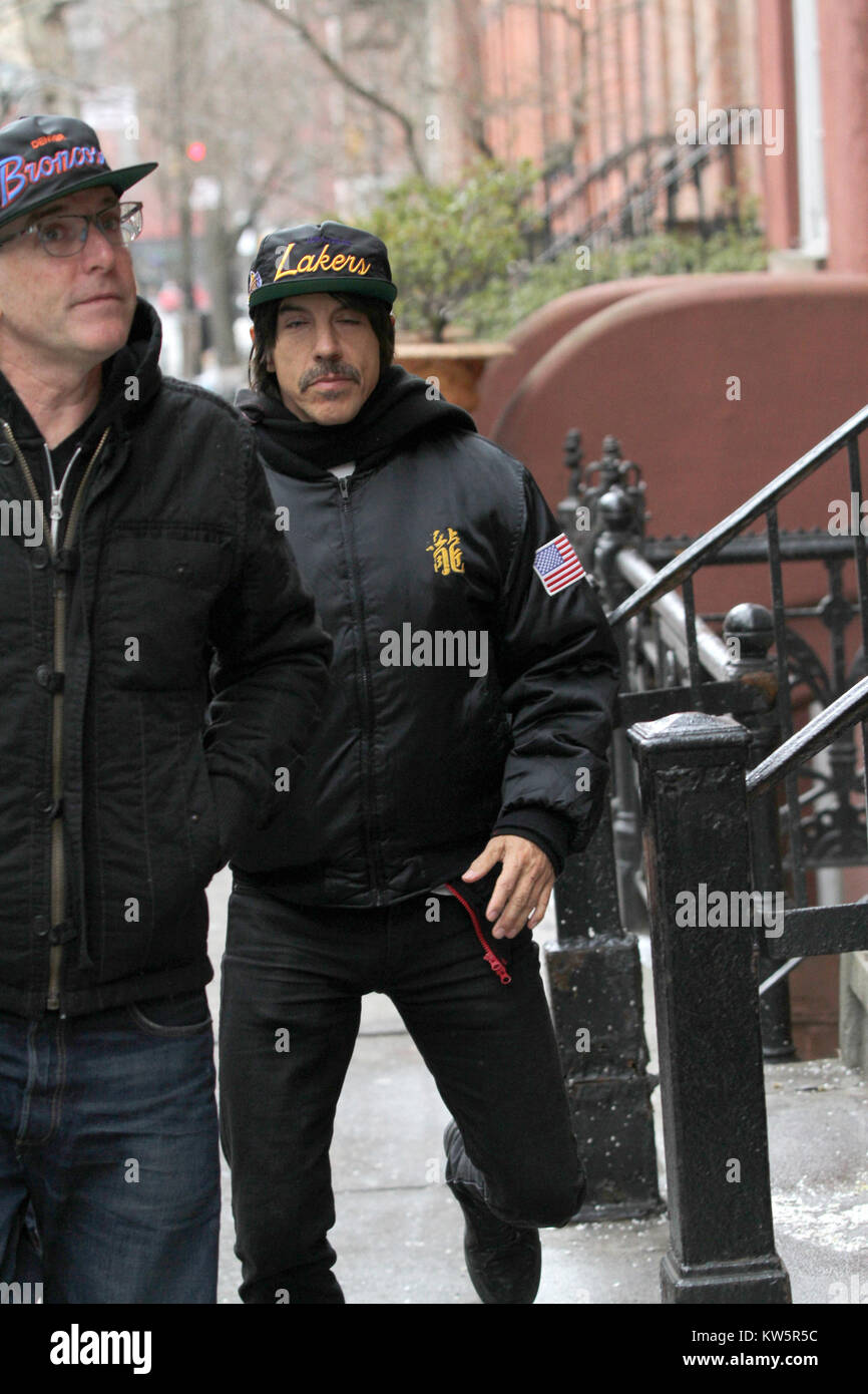 NEW YORK, NY - JANUARY 31: Anthony Kiedis sighted on the streets of NY on January 31, 2014 in