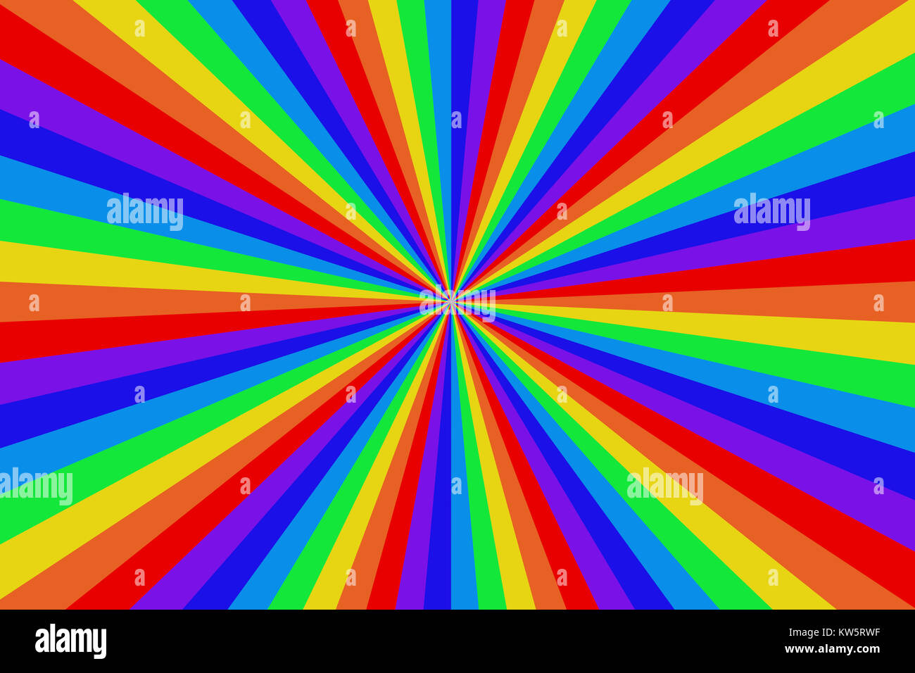 Radiating rainbow colored line background Stock Photo