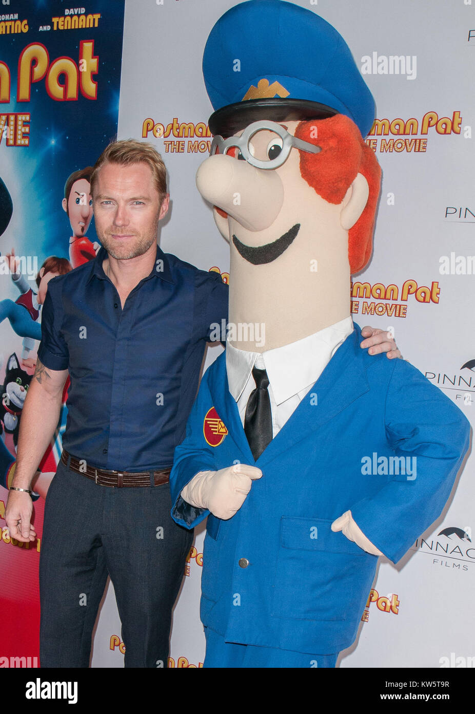 SYDNEY, AUSTRALIA - AUGUST 09: Ronan Keating arrives at the preview screening of 'Postman Pat - The Movie' at Hoyts Entertainment Quarter on August 9, 2014 in Sydney, Australia  People:  Ronan Keating Stock Photo