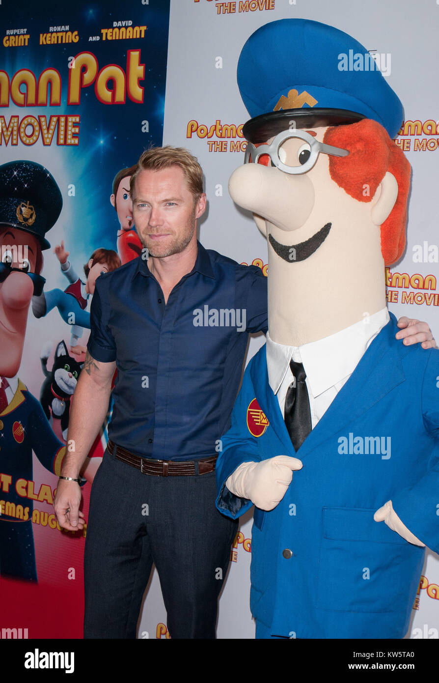 SYDNEY, AUSTRALIA - AUGUST 09: Ronan Keating arrives at the preview screening of 'Postman Pat - The Movie' at Hoyts Entertainment Quarter on August 9, 2014 in Sydney, Australia  People:  Ronan Keating Stock Photo