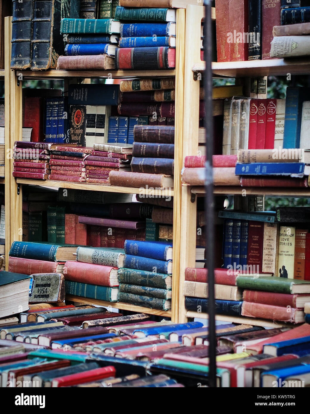 Book Stall on Portobello Road Market in London Stock Photo