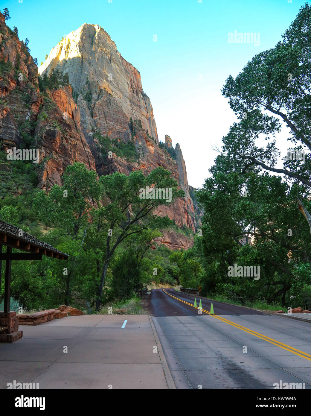 The Great White Throne seen from the trailhead of the Weeping Wall Hike