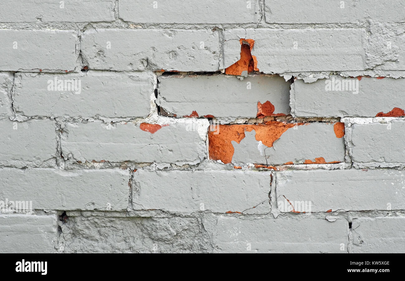 Exterior brick wall in need of repair Stock Photo Alamy