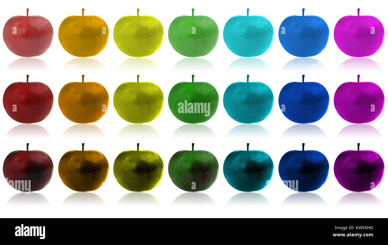 Color apples. Twenty one color apples Stock Photo Alamy