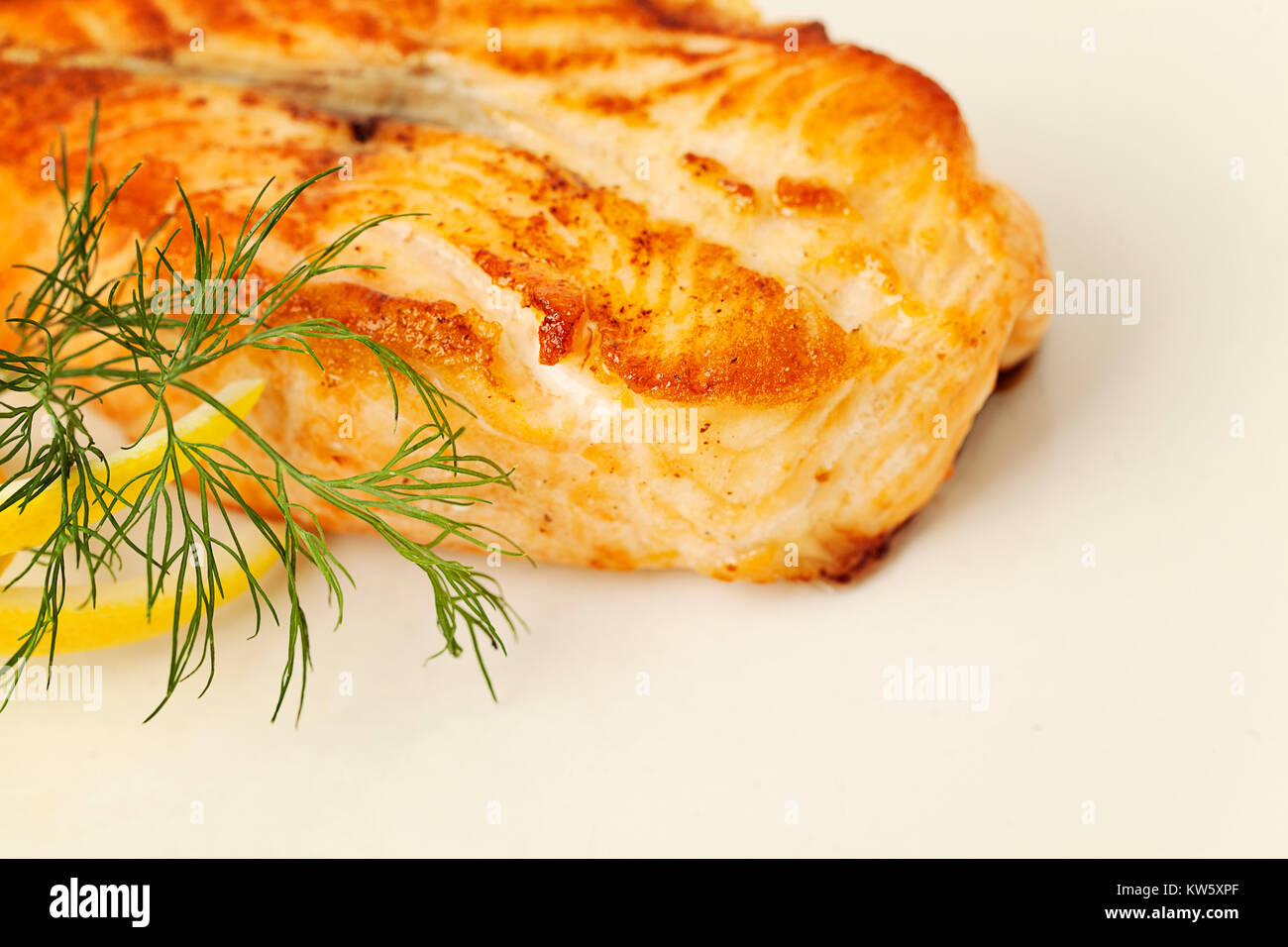 Fish Steak. Grill Salmon Fish. Gourmet Restaurant Food Stock Photo Alamy