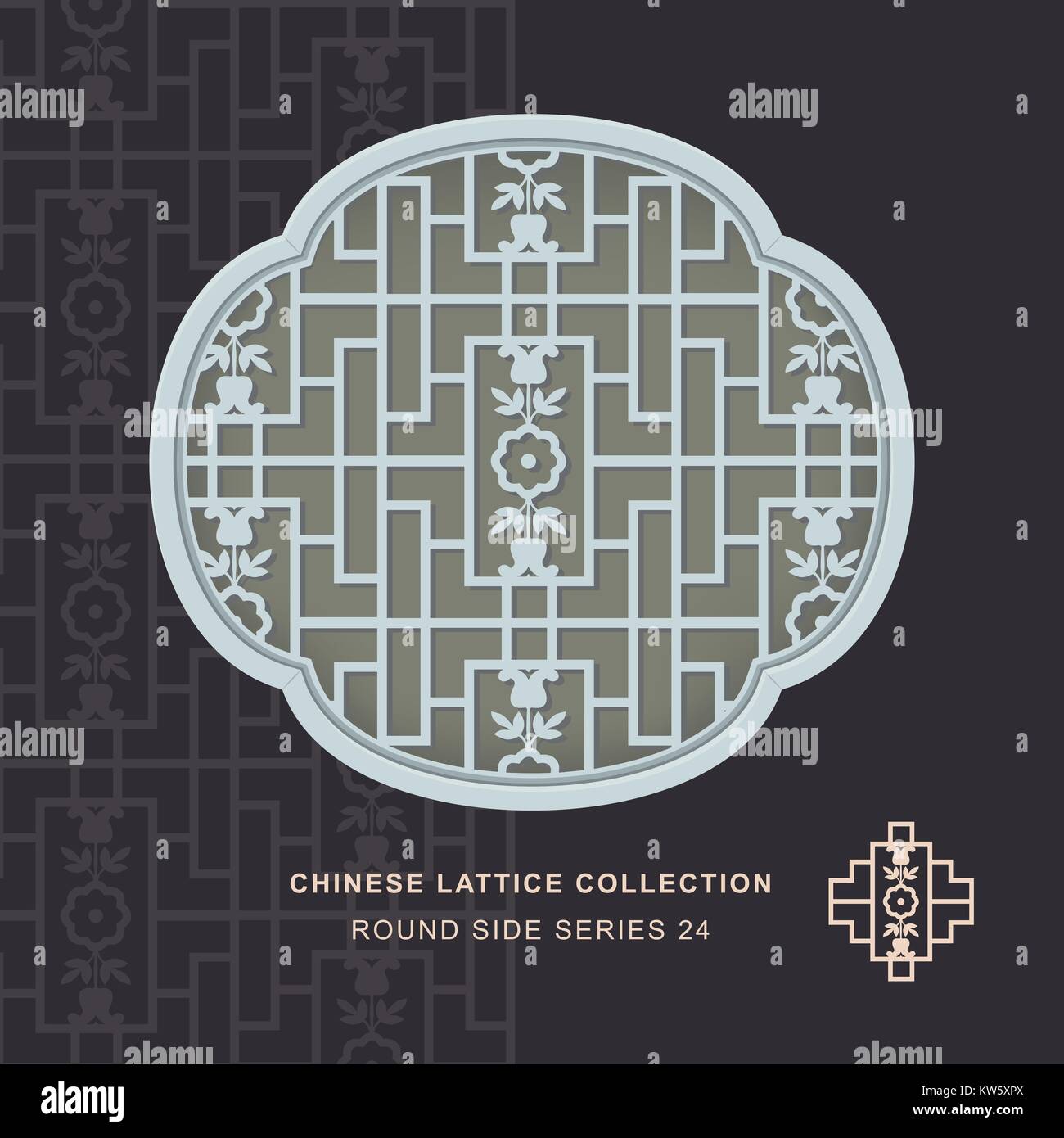 Chinese Window Pattern Flower Chinese window tracery round side frame of flower pattern Stock Vector ...