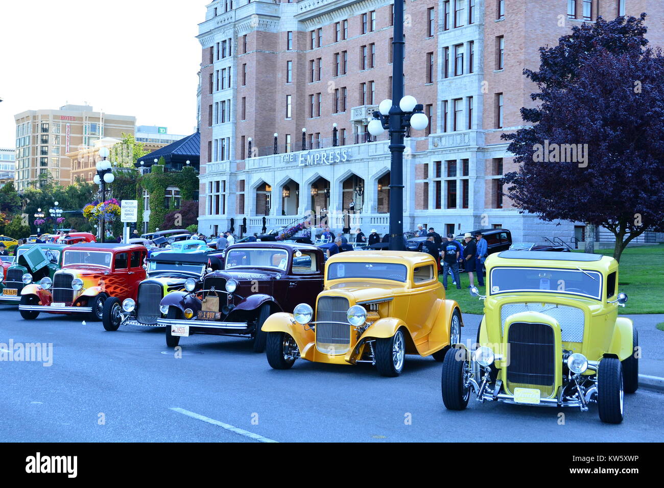Classic car festival in Victoria BC,Canada.The Deuce Coupe rally. Stock Photo