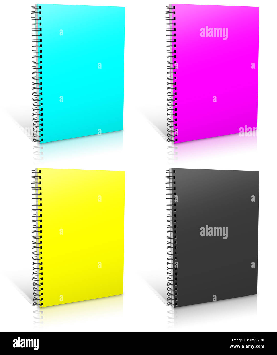 Spiral CMYK binder. Note pad with white Stock Photo Alamy