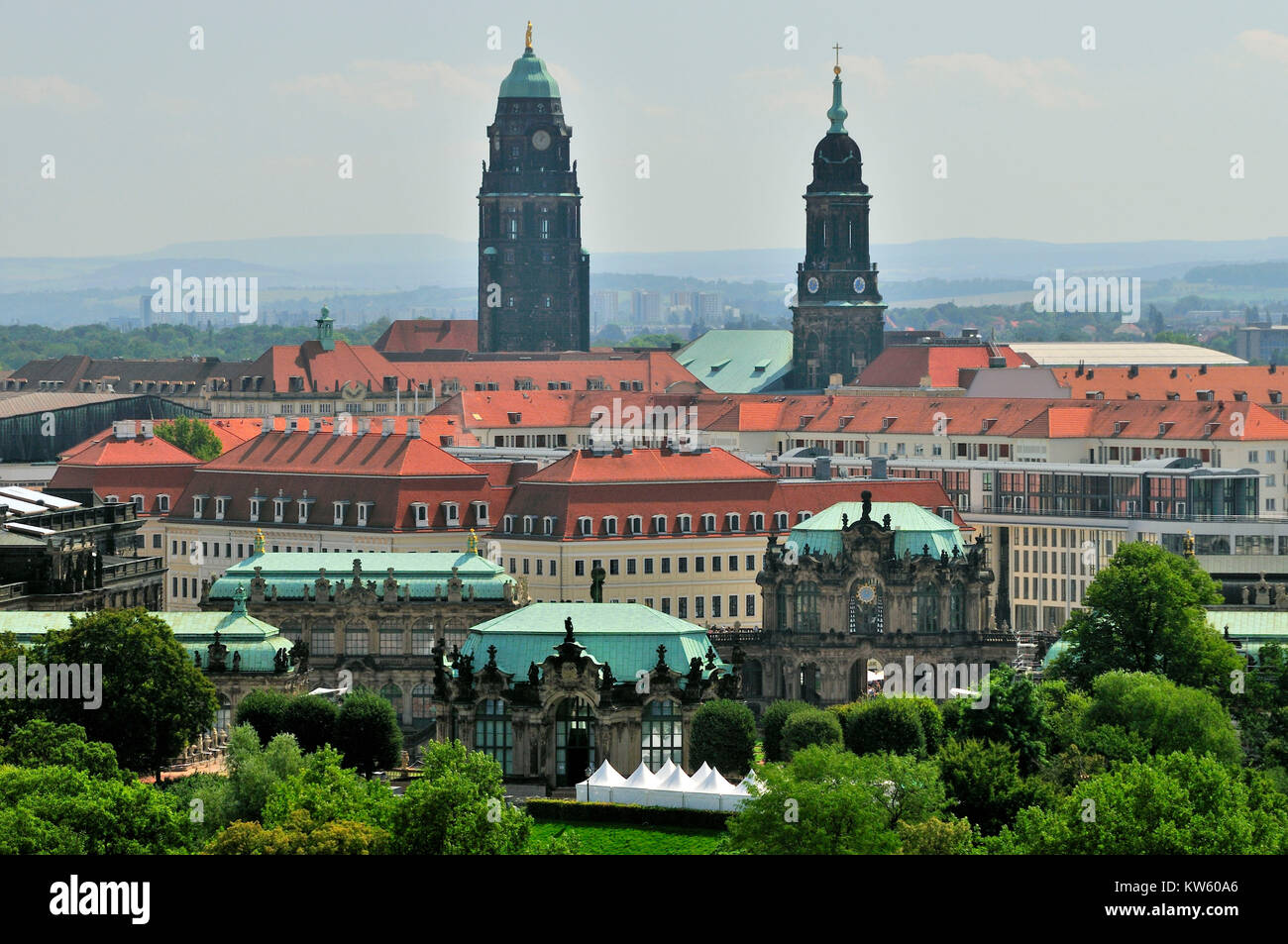 Look at the Old Town, Dresden Old Town, Blick auf die Altstadt, Dresden Altstadt Stock Photo