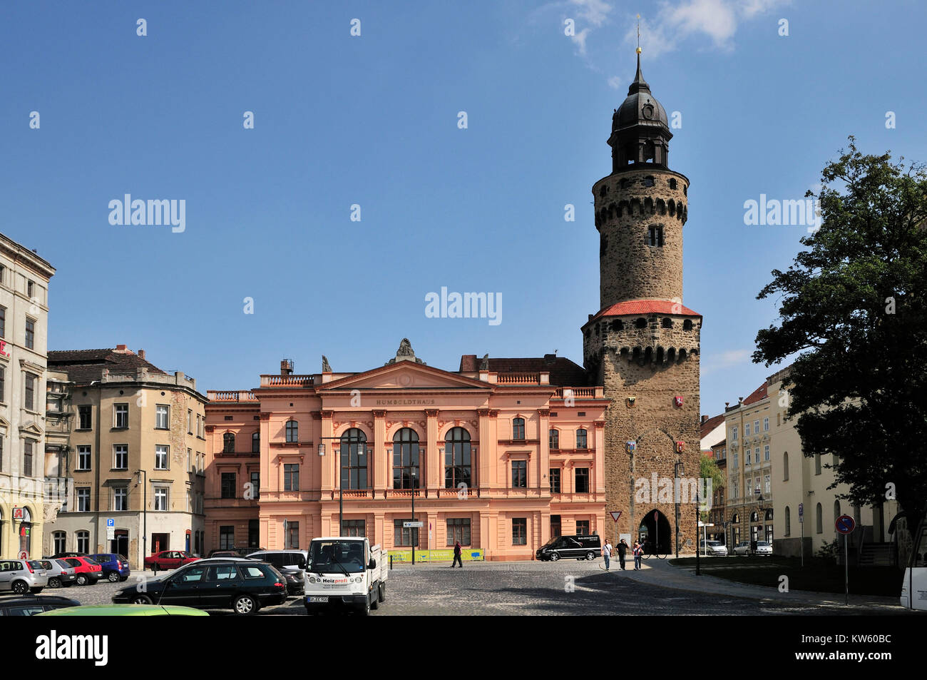 City fortification imperial wild boar tower, Goerlitzer Old Town, Stadtbefestigung Reichenbacher Turm, Goerlitzer Altstadt Stock Photo