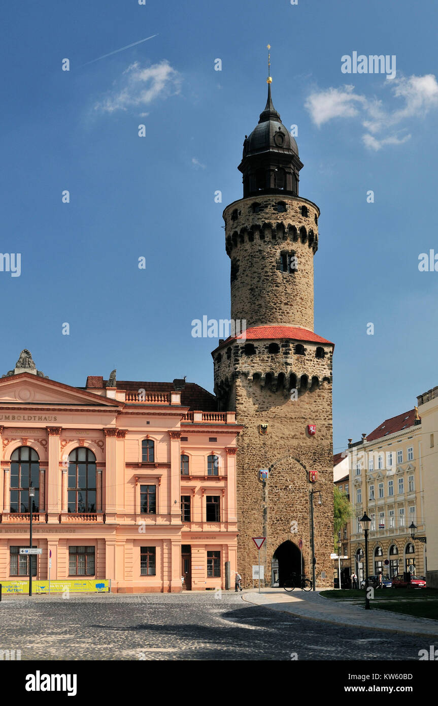 City fortification imperial wild boar tower, Goerlitzer Old Town, Stadtbefestigung Reichenbacher Turm, Goerlitzer Altstadt Stock Photo