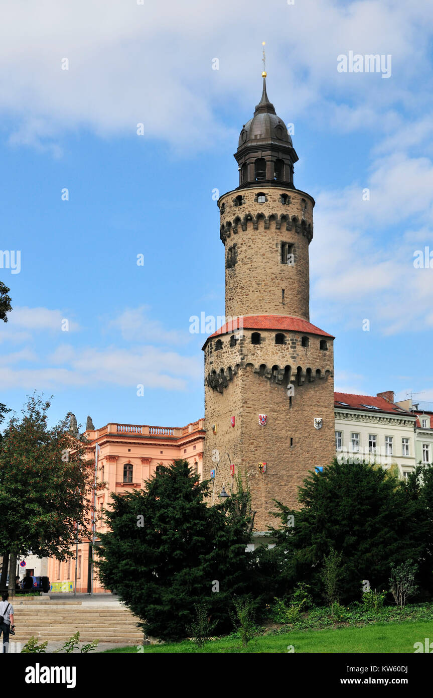 City fortification imperial wild boar tower, G?rlitz Old Town, Stadtbefestigung Reichenbacher Turm, Goerlitz Altstadt Stock Photo