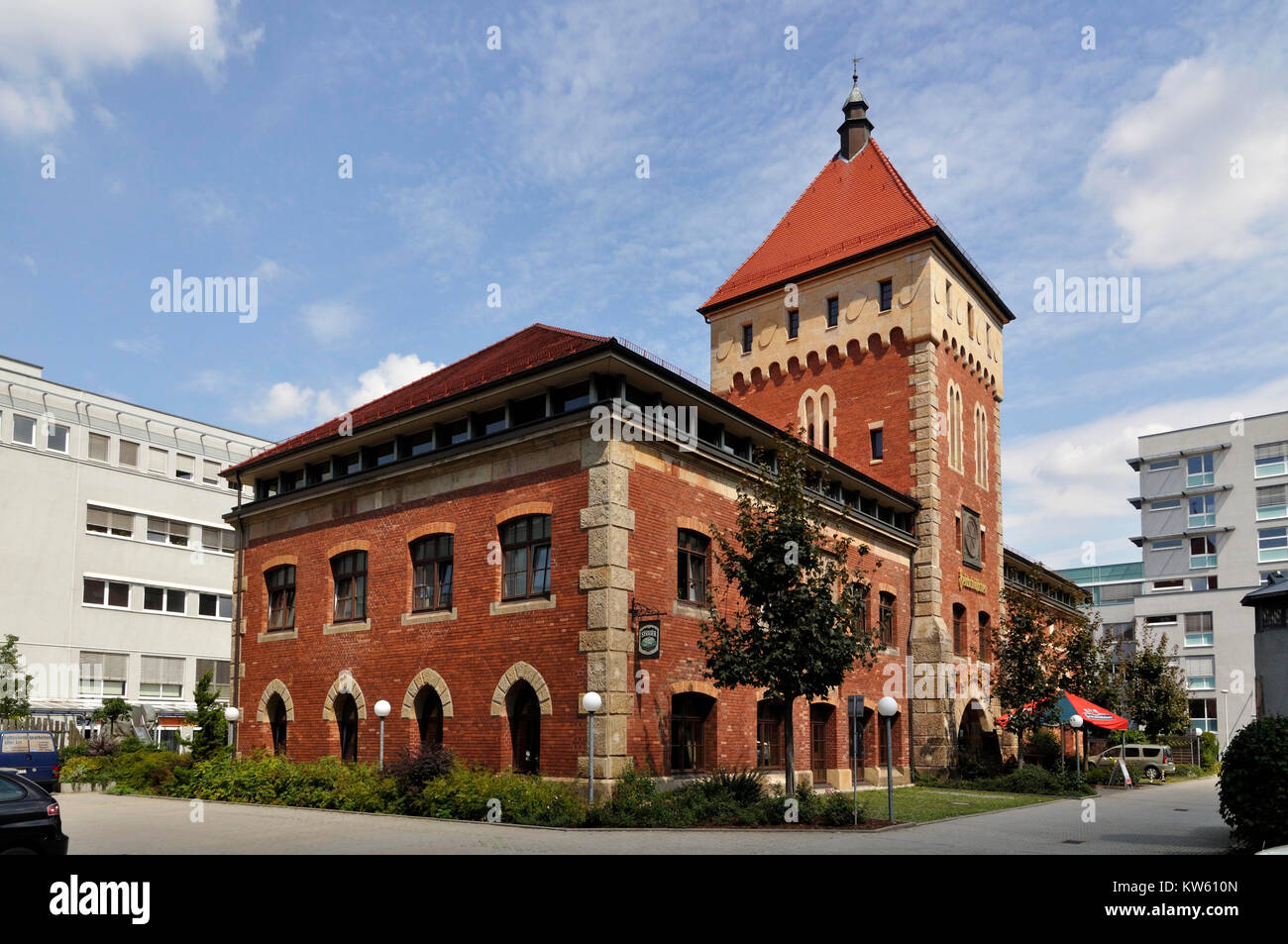 Traditional restaurant and parent company field small castle brewery, Dresden, Traditionsgaststaette und Stammhaus Feldschloesschenbrauerei Stock Photo