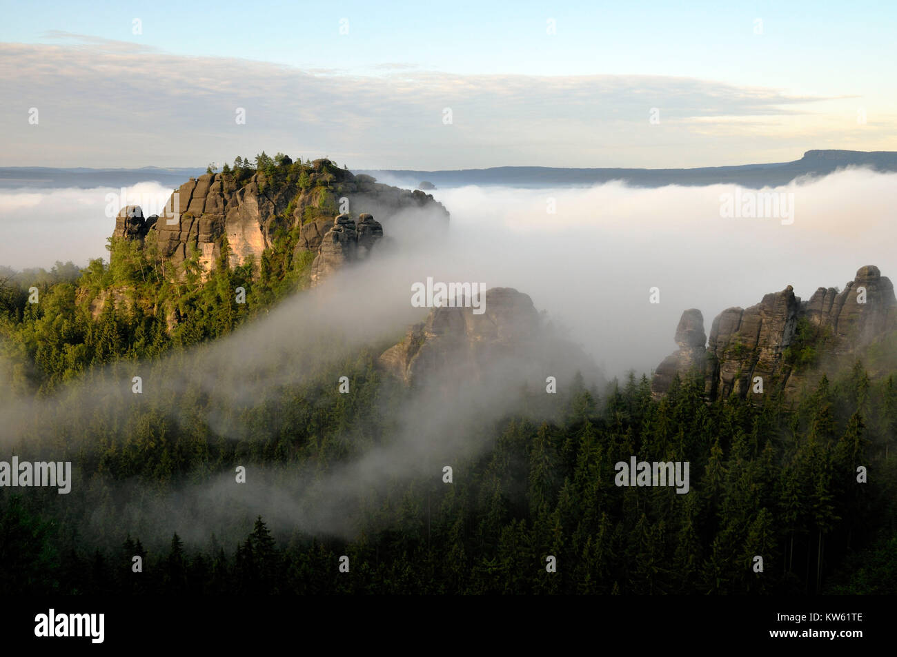 Elbsandsteingebirge, summit, peak, rock, rock, rocky, rocky, rushing stone, rock scenery, sandstone, sandstone rock, Elbsandstein, nature, nature, nat Stock Photo