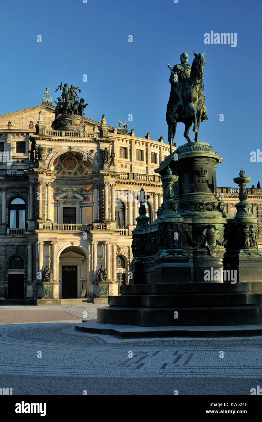 Dresden theatre square, Dresden Theaterplatz Stock Photo