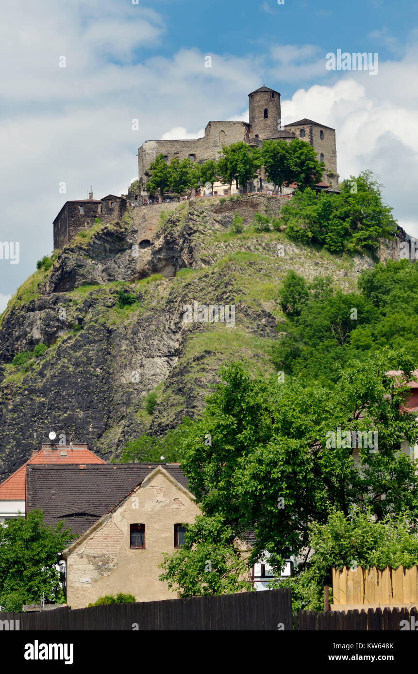 Czechia, Bohemia, castle arrangement Fright stone, Tschechien, Boehmen, Burganlage Schreckenstein Stock Photo