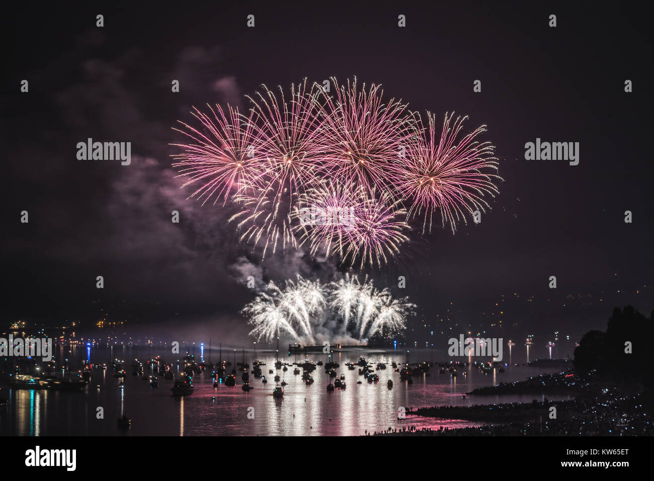 Celebration of Light Vancouver Fireworks Stock Photo Alamy