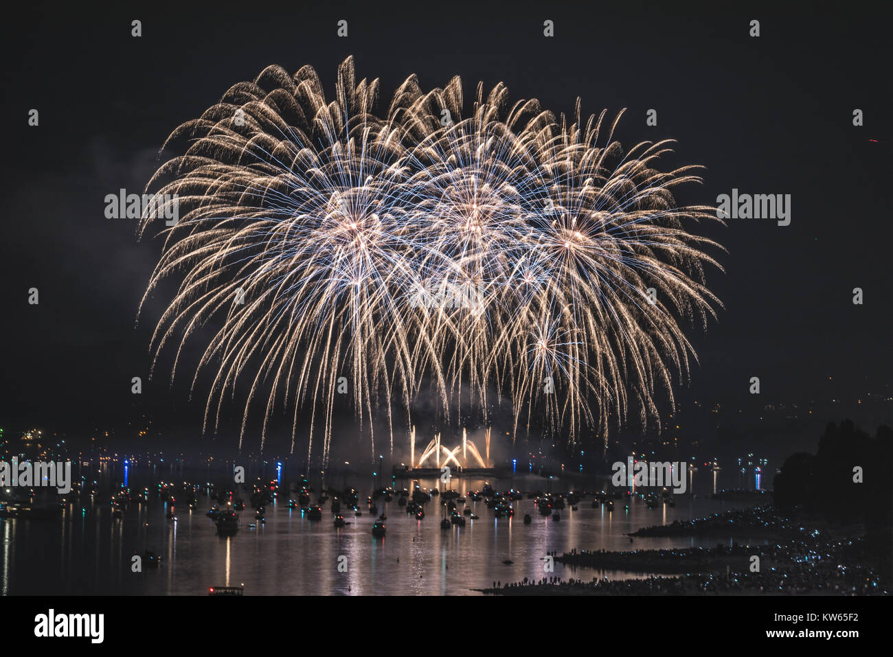 Celebration of Light Vancouver Fireworks Stock Photo