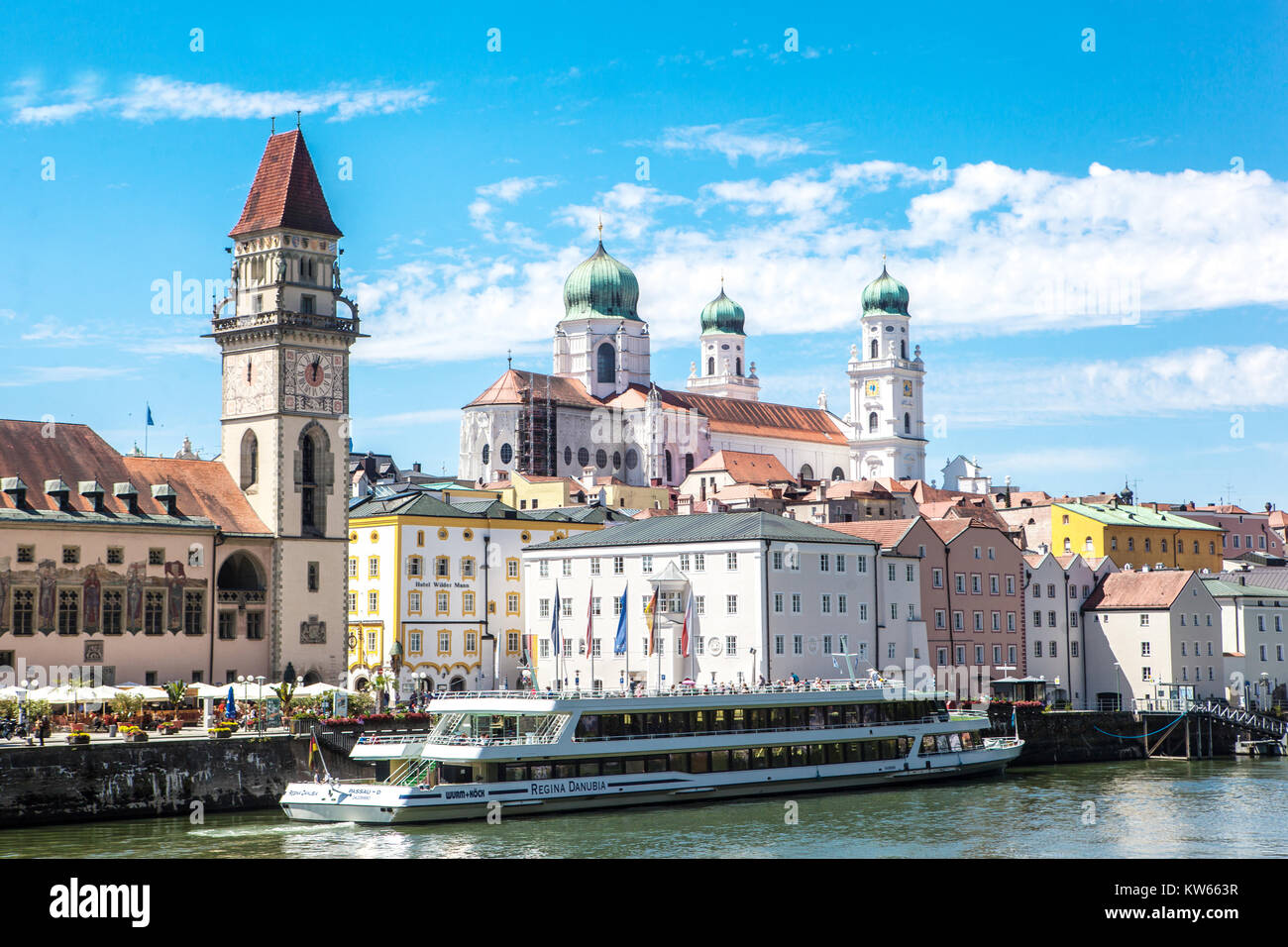 Passau Danube river, Lower Bavaria, Germany Stock Photo