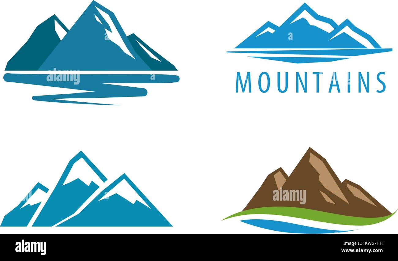 Mountain, rock logo. Vector illustration Stock Vector