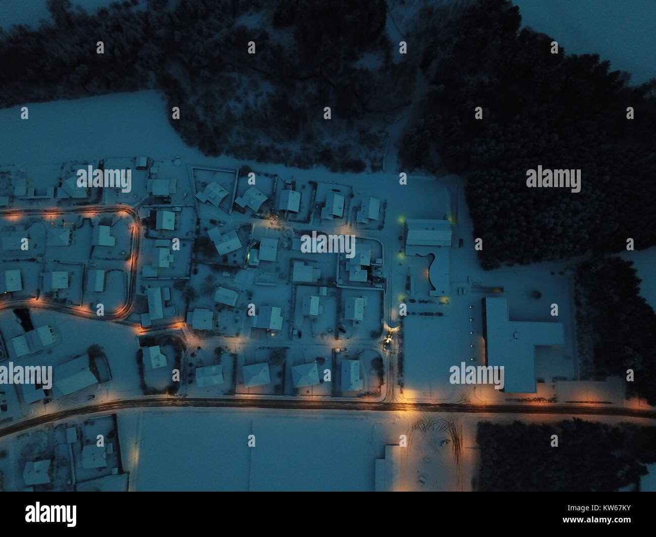 Village in the winter Stock Photo - Alamy