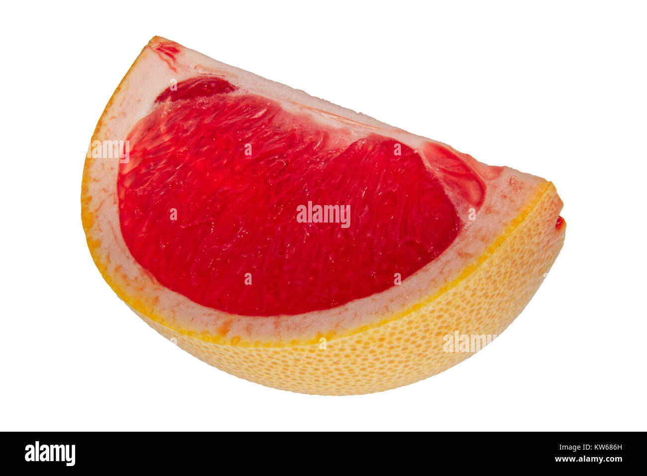 A quarter of the grapefruit isolated on a white background Stock Photo