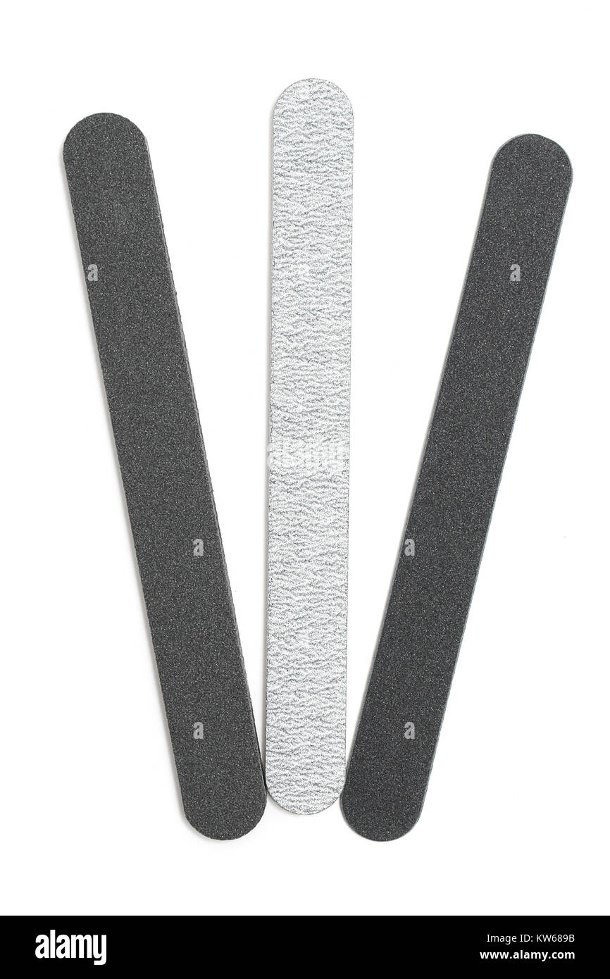 Emery board set. Isolated files on white background Stock Photo Alamy