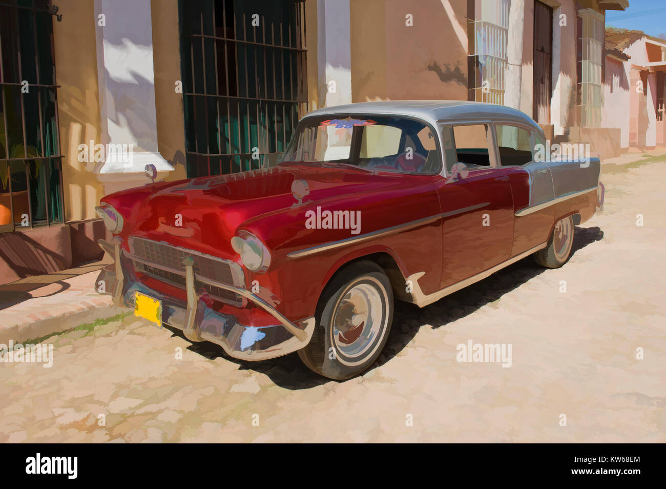 Vintage car, Trinidad, Sancti Spiritus Province, Cuba, Central America Oldtimer, Trinidad, Provinz Sancti Spiritus, Kuba, Zentralamerika Stock Photo