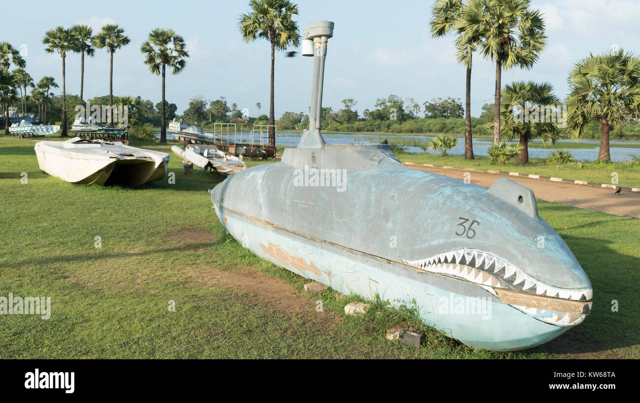 LTTE boats, submarines and torpedoes on display Stock Photo