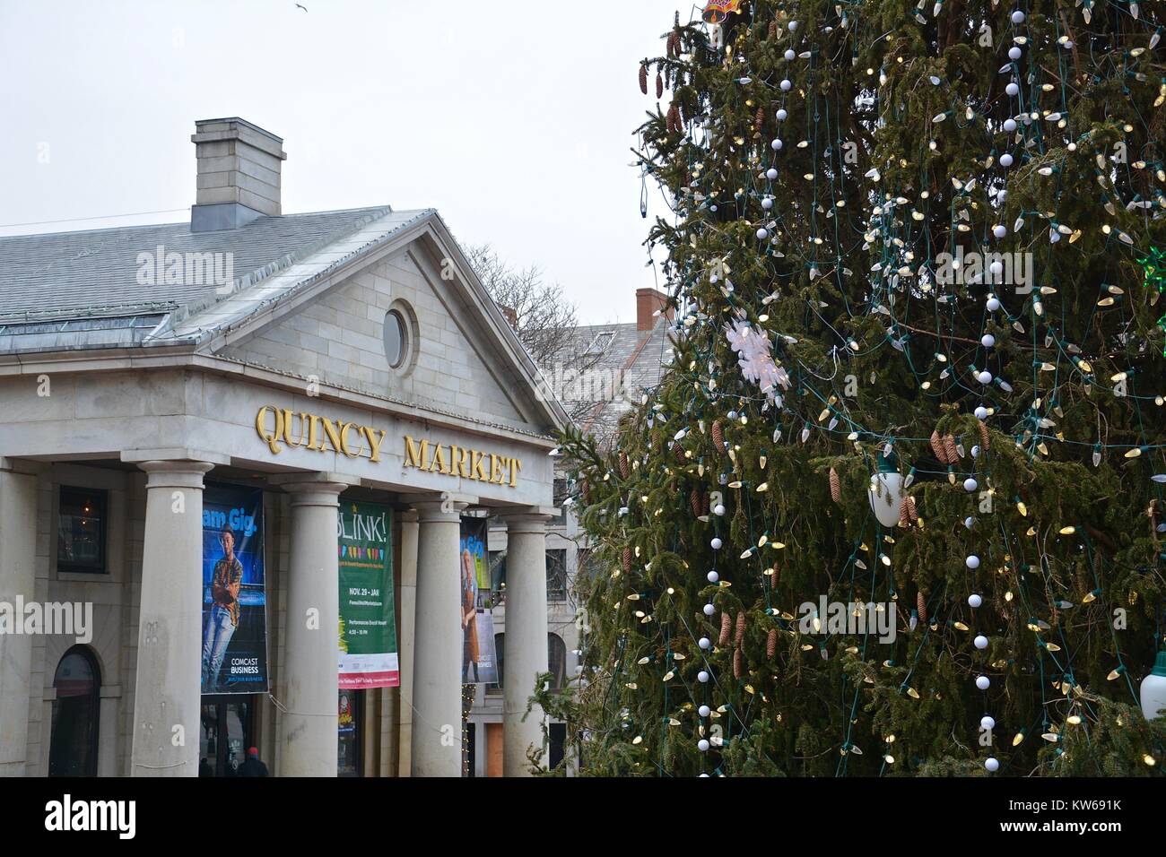 Boston decorated for the Christmas and holiday Season in late December