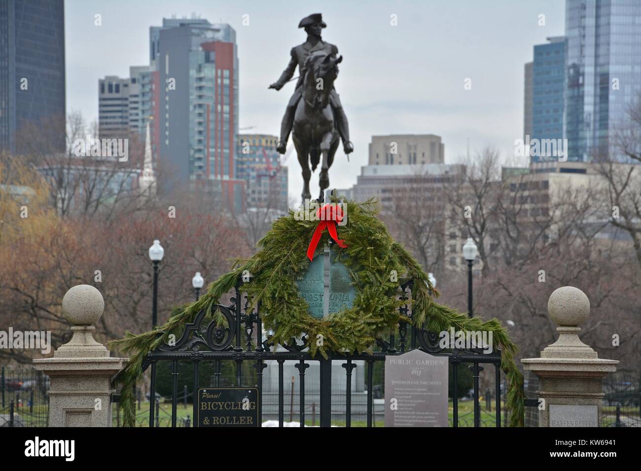 Boston decorated for the Christmas and holiday Season in late December