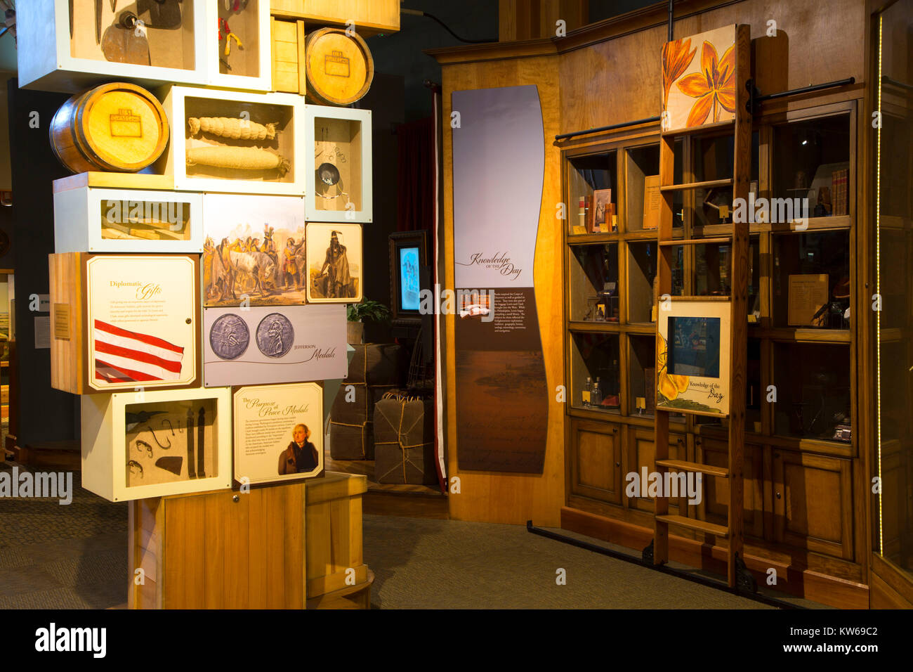 Museum display, Lewis & Clark Interpretive Center, Lewis and Clark