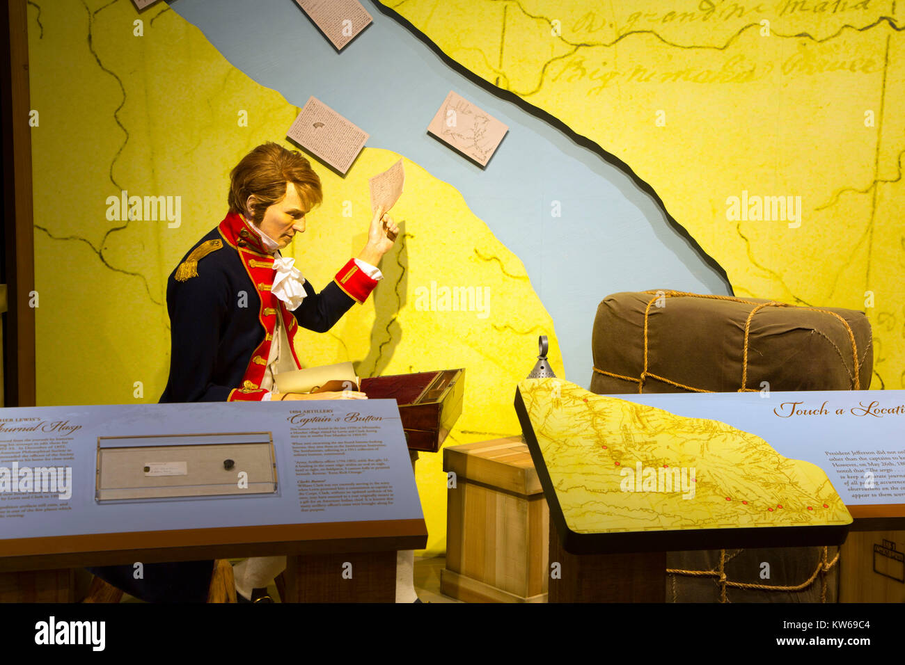 Clark museum display, Lewis & Clark Interpretive Center, Lewis and