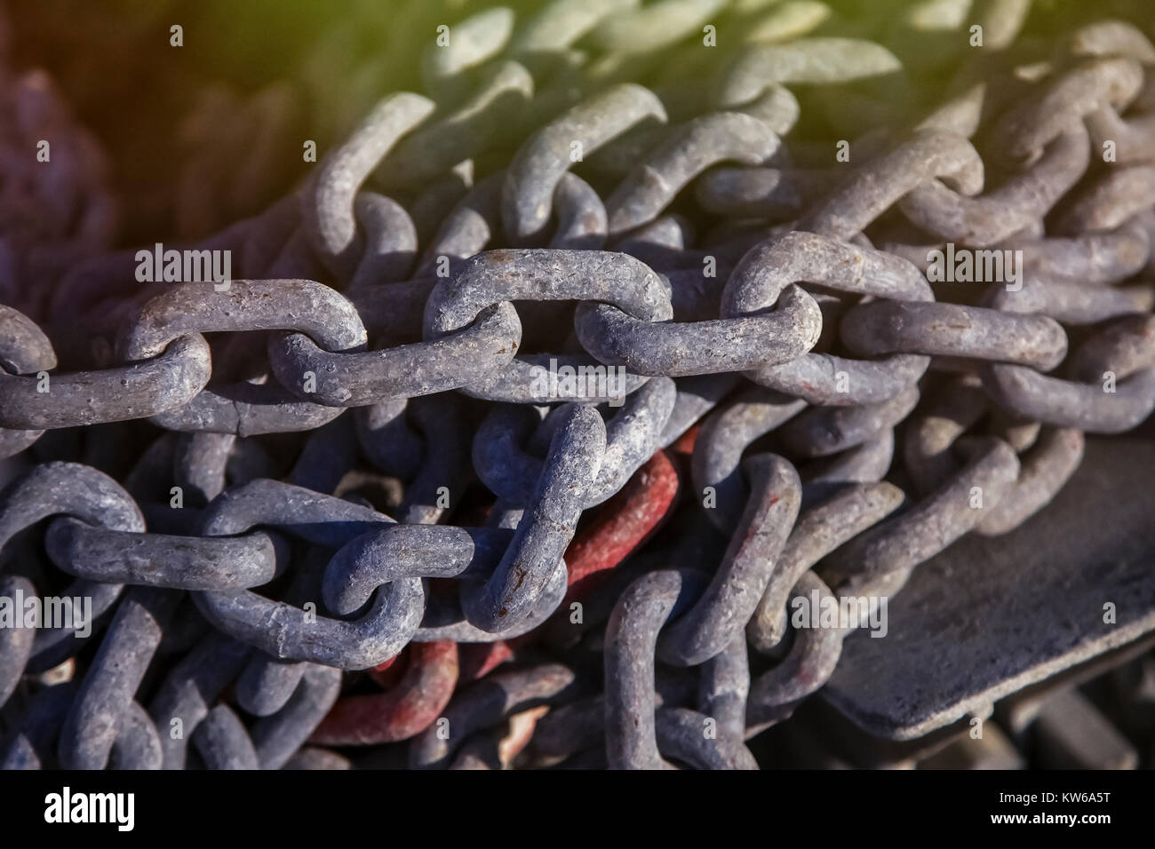 Anchor Chain . Isolated close-up. Stock Photo