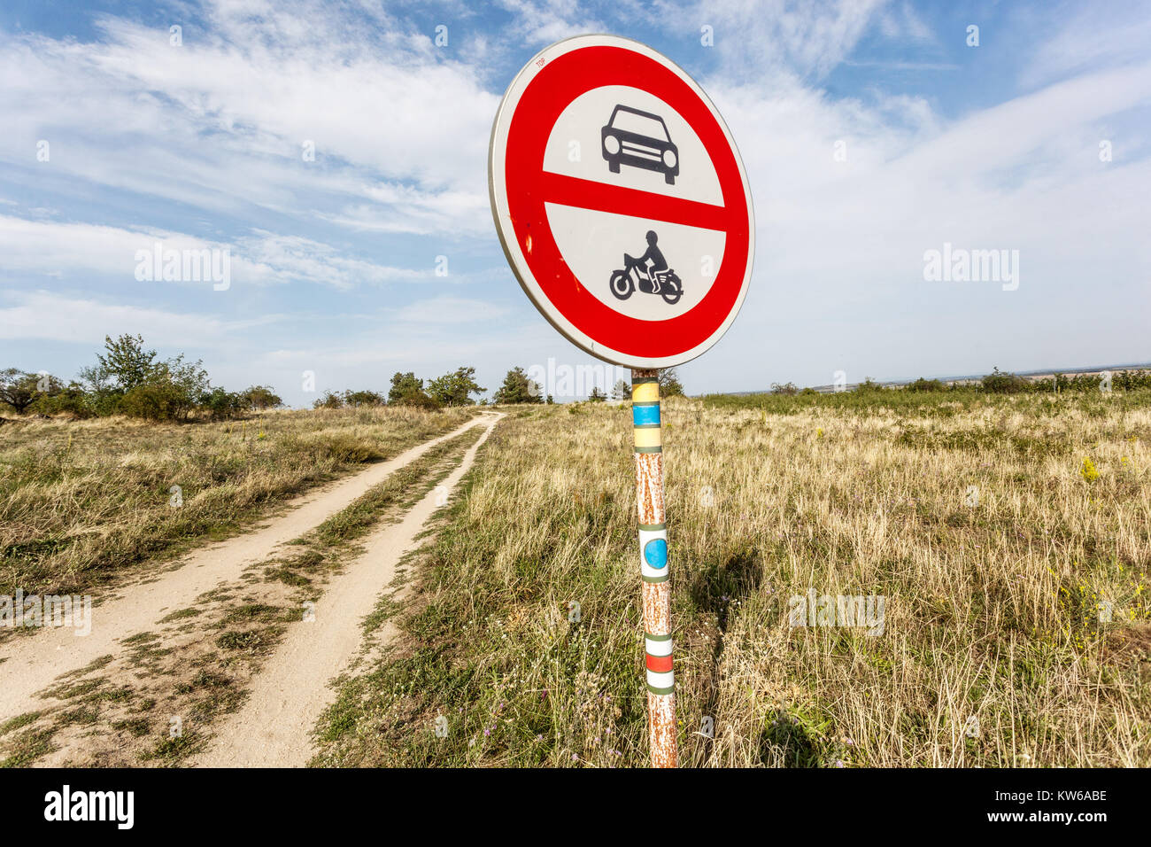 No entry traffic sign, Czech Republic Stock Photo