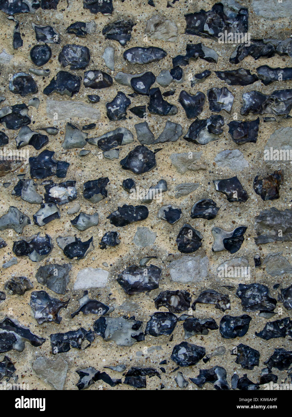 TEXTURE:  Flint Used As A Building Material In An Essex Church Stock Photo
