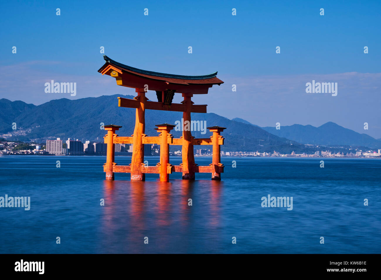Japan, Honshu island, Miyajima Island, The floating Miyajima torii gate