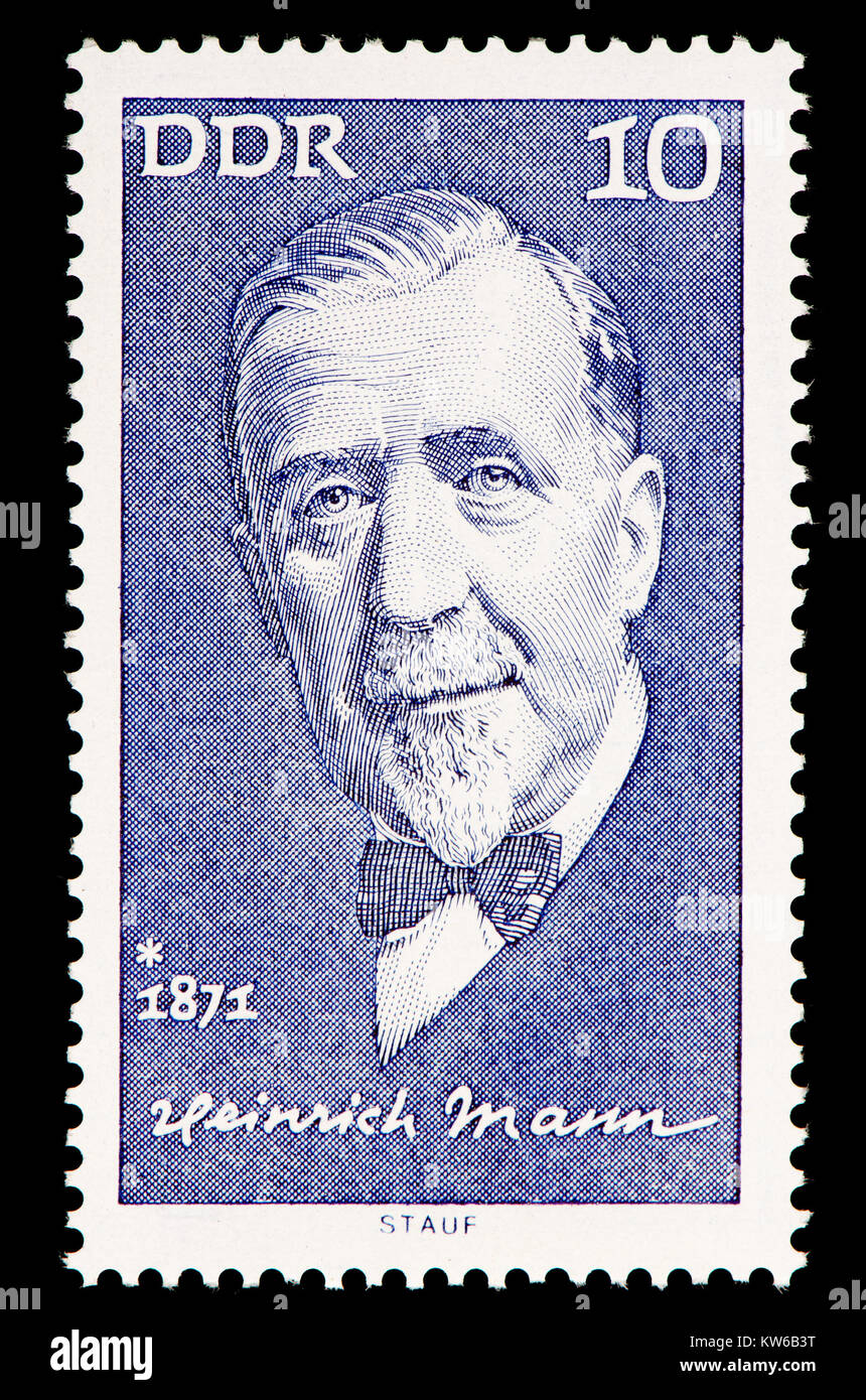 East German (DDR) postage stamp (1971): (Luiz/Ludwig) Heinrich Mann (1871 – 1950) German novelist, older brother of Thomas Mann Stock Photo