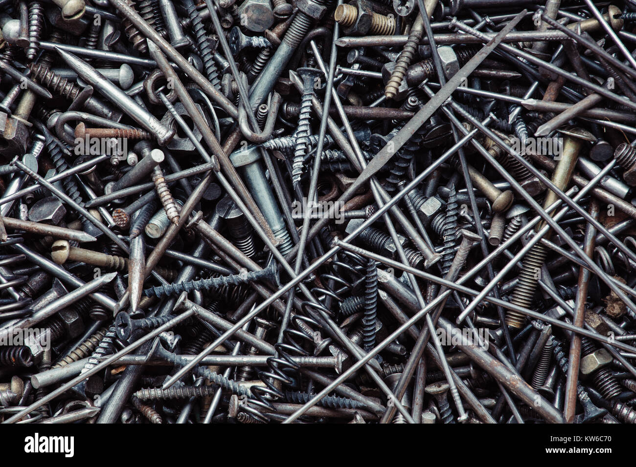 Bunch of old nuts bolts and nails Stock Photo Alamy