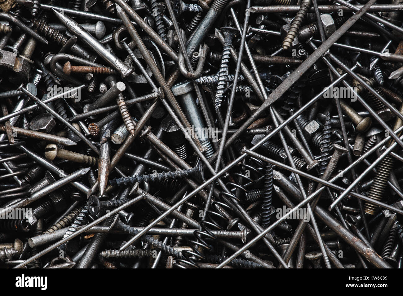 Background of bunch of old nuts bolts and nails Stock Photo - Alamy