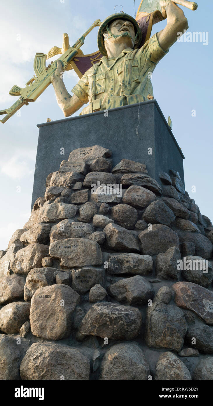 Victory monument for the Sri Lankan army erected after the cival war with the Liberation Tigers of Tamil Eelam ended Stock Photo