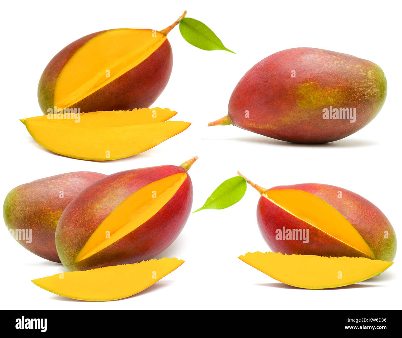Mango isolated on white - fruit set Stock Photo - Alamy